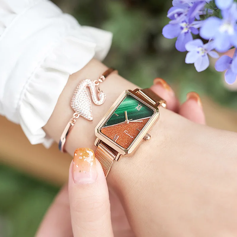 

Women's Watch Ins Wind Retro Fashion Luxury Small Square Watch Forest Temperament Waterproof Watch Female
