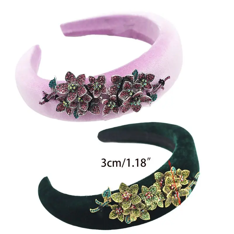 Европейская бархатная повязка на голову в стиле ретро тиара 3D разы металлический