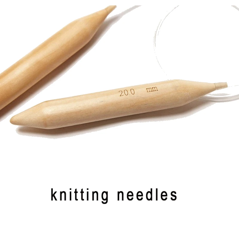 2 шт. 20 мм инструменты для игл круговые бамбуковые вязания толстых швейных