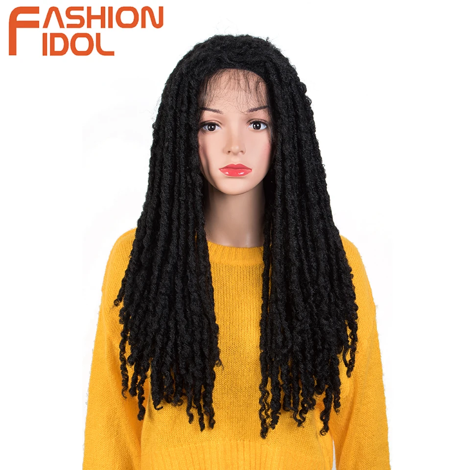 

Dreadlock Curly Black Hair Wig Synthetic Ombre Goddess Soft Faux Locs Wigs Braiding Hair Lace Wigs For Black Women FASHION IDOL
