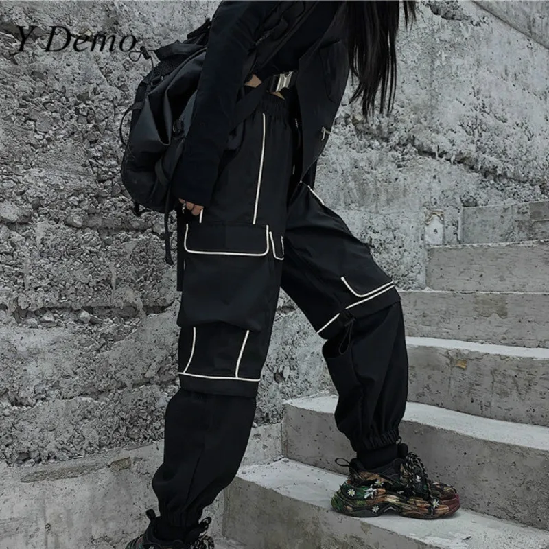 Y Demo Techwear хип хоп Женский светоотражающий светильник брюки для женщин