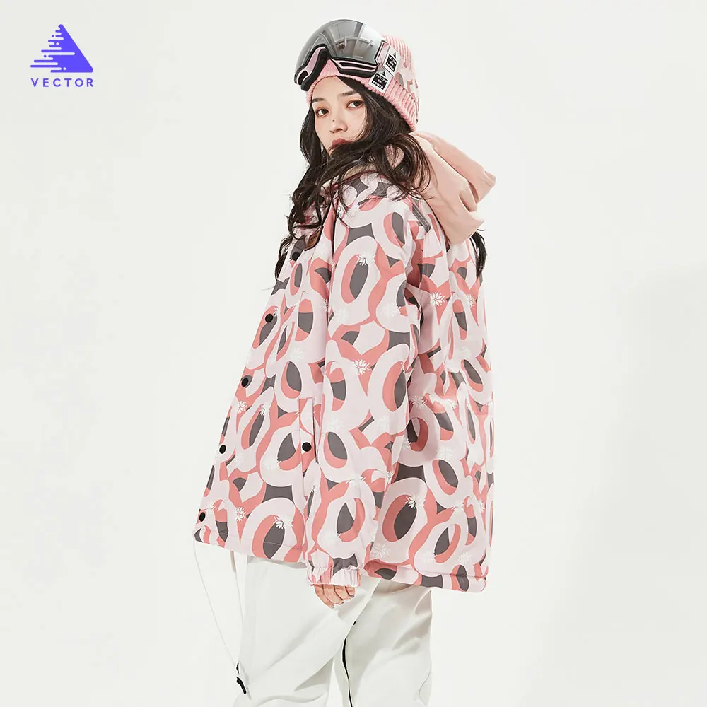 Вектор для мужчин женщин лыжная куртка Двусторонняя Куртка Зима Теплый