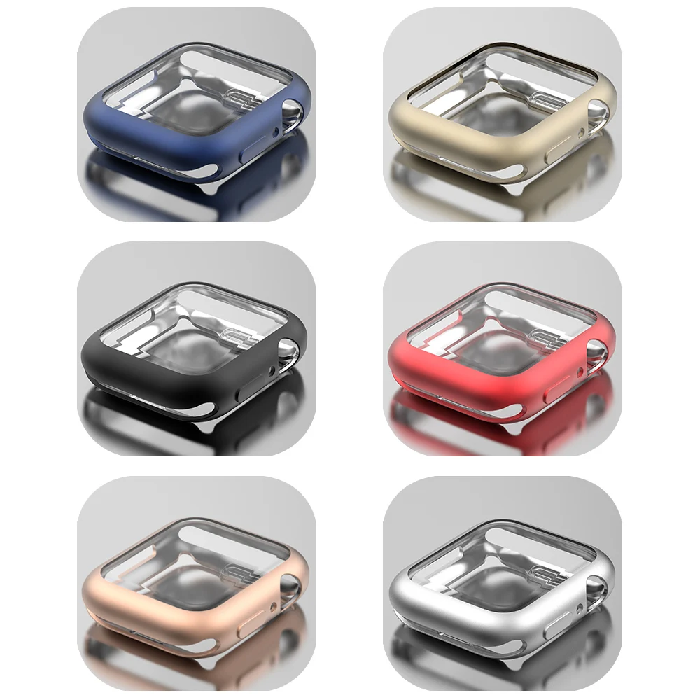 Flexible TPU Cover for Apple Watch SE Case Series 6 5 4 40mm 44mm Screen Protector Matte Shell for iWatch Exquisite Bumper