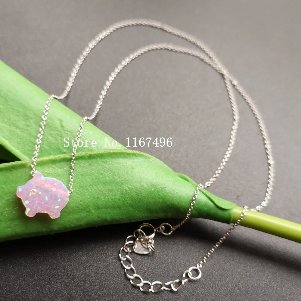 11x12 мм маленький розовый поросенок опал с фианитом для глаз Кулон Синтетический