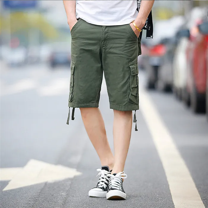 Новинка 2020 мужские шорты карго с несколькими карманами повседневные свободные