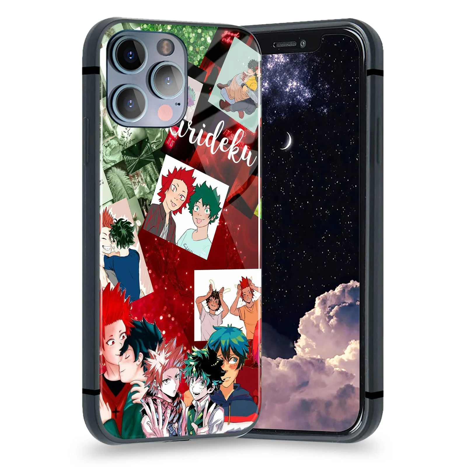 

Kirideku Red Riot and Deku BNHA Phone Case for iPhone 13 12 11 Mini Pro XS Max 6s SE X XR 7 8 Plus Matte Cover Soft Glass Shell