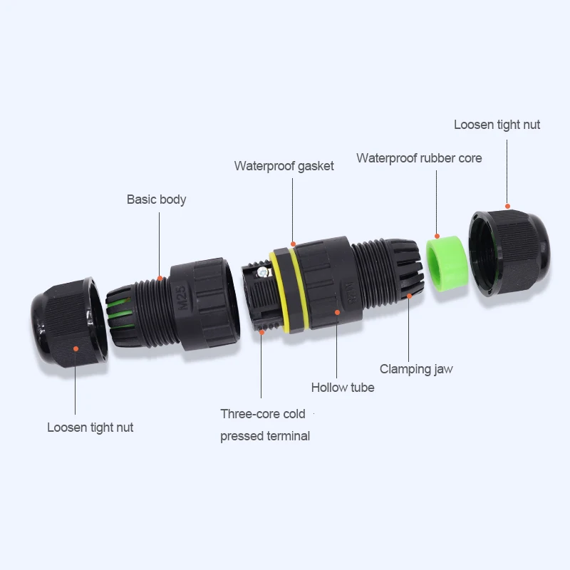 

2 Pin 3 Pin T Waterproof Connector Electrical Cable Wire Connector Cable Plug Adapter Screw locking Cable Industrial AC12V 220V