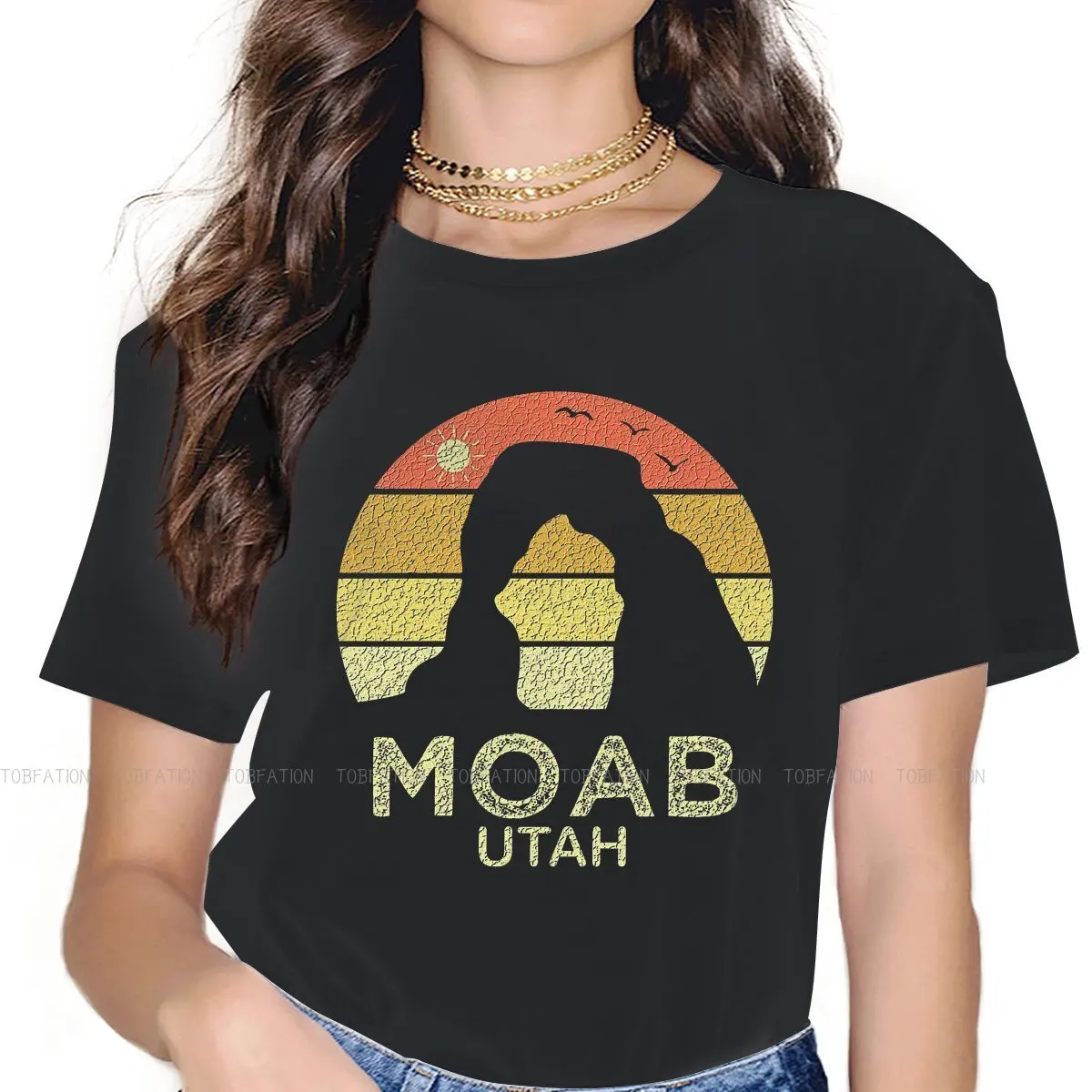 

Moab Utah Retro Vintage Hip Hop TShirt Outdoor Tops Casual T Shirt Female Short Sleeve Unique Gift Clothes