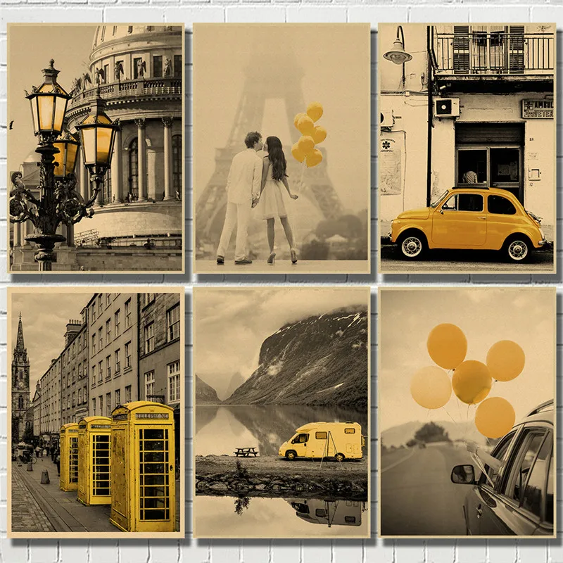 Золотистый пейзаж настенное искусство Крафт постер печать живописи декоративная картина Нордический декор для детской спальни.