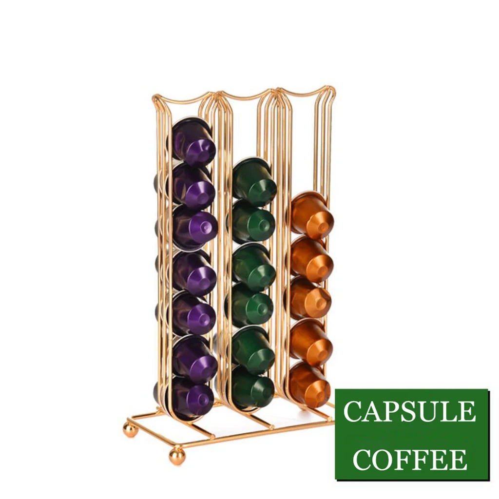 

Coffee Capsule Holder, Compatible with Nespreso Capsules Free Standing Pod Tower Rack (Holds 42pcs)