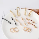 Набор сережек Itenice с фианитами женские, Длинные Клипсы-манжеты золотистого цвета с кристаллами, стразы для ушей, 1 комплект2 шт.