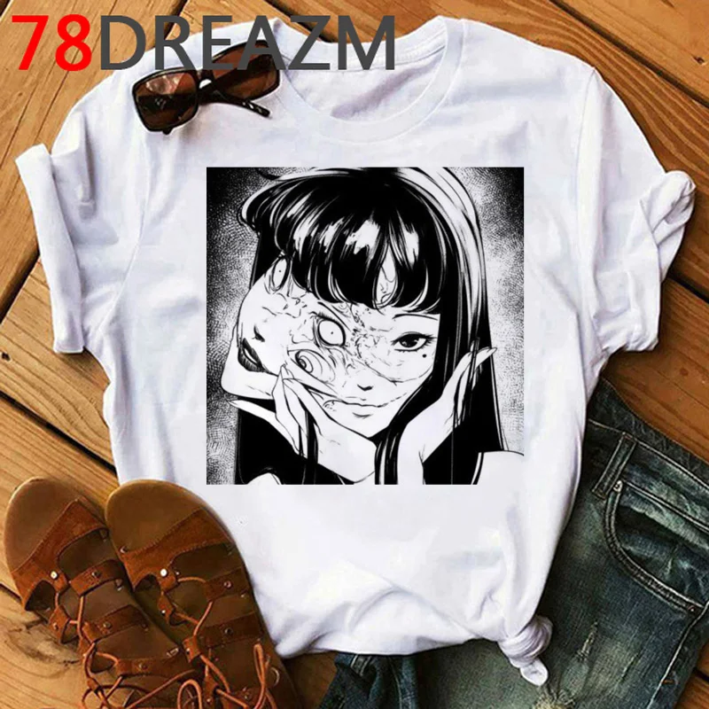 Junji Ito футболка для мужчин летний топ с изображением ужаса манги рисунком томие