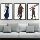 Акварель финальная фантазия для детской комнаты современная абстрактная стена искусство поп-игры фильм аниме постер печать на холсте картина подарки