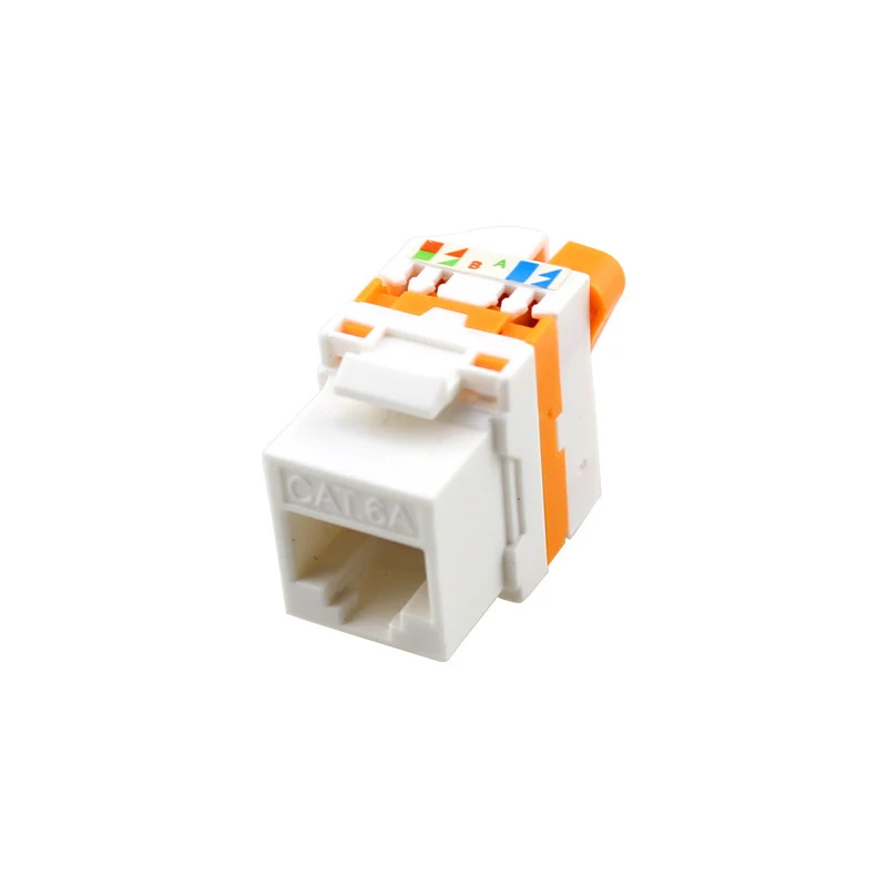Günstig Neue 180 Grad Französisch Modul Cat6A Freies Spin Modul RJ45 Modul Netzwerk Keystone Jack Stecker