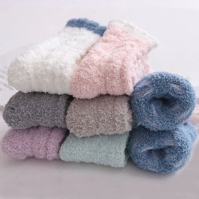 

Зимние носки средней длины из кораллового флиса, японские флисовые Носки для сна, теплые и холодные носки, бархатные толстые носки