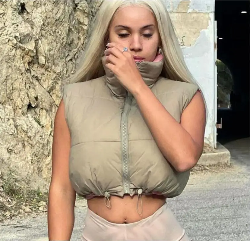 2021 модный осенний хлопковый жилет с воротником-стойкой женские элегантные