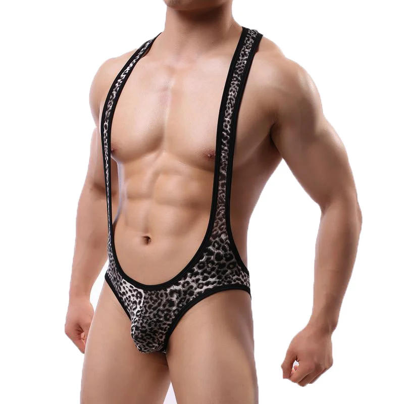 Мужские комбинезоны Jockstrap леопардовые принты спортивные майки сексуальные