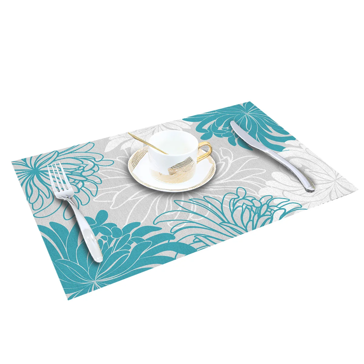 4 6 штук в партии комплект Коврики на стол синее платье с цветочным принтом из