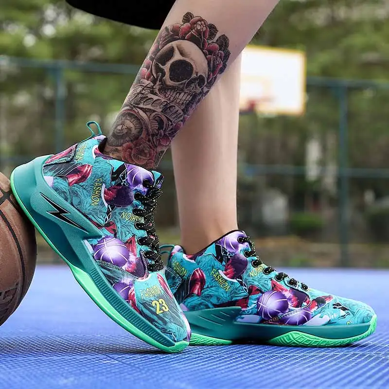 Fashion Superstar Printed High top Basketball Shoes Men Platform Non-slip Hip-hop Men Sneakers Basketball zapatos de baloncesto