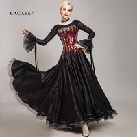 cacare luxury standard dance dresses ballroom dance competition dresses tango waltz dress flamenco d0730 big ruffled hem
