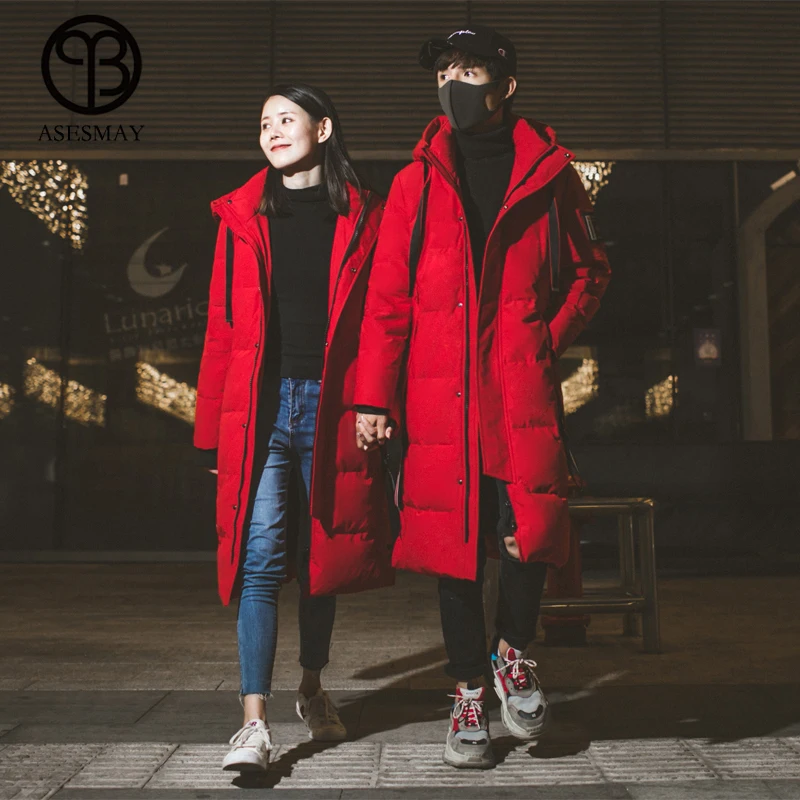 Мужской/женский пуховик зимнее пальто толстые теплые модные длинные с перьями