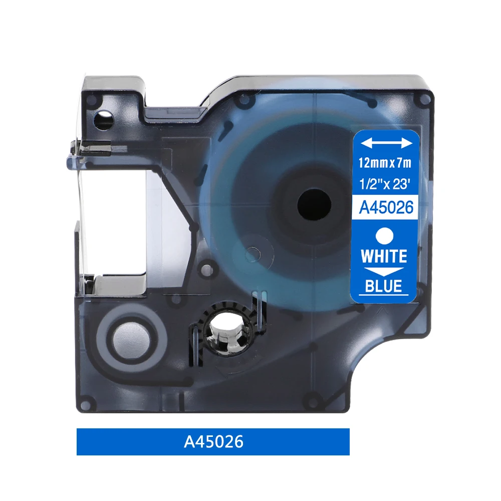 White on Blue Labelife 1 шт Многоцветный 45013 совместимый с Dymo D1 менеджер 12 мм черный на белом фоне ленты с лейблом для этикетка Dymo менеджер 160 280 210 - Цвет: White on Blue