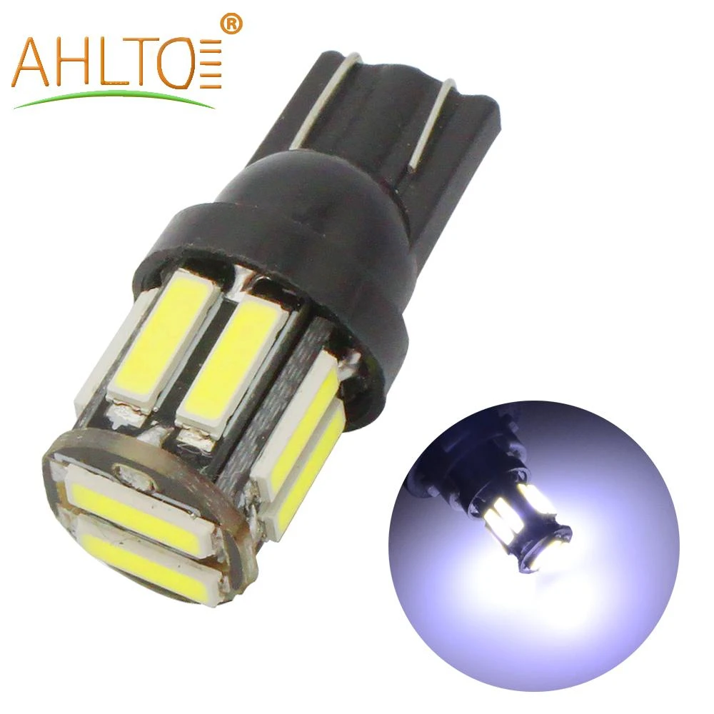 1 шт. W5W T10 автомобильные светодиоды AC/DC 12V 7020 10SMD 194 168 Клин Сигнал поворота обратная