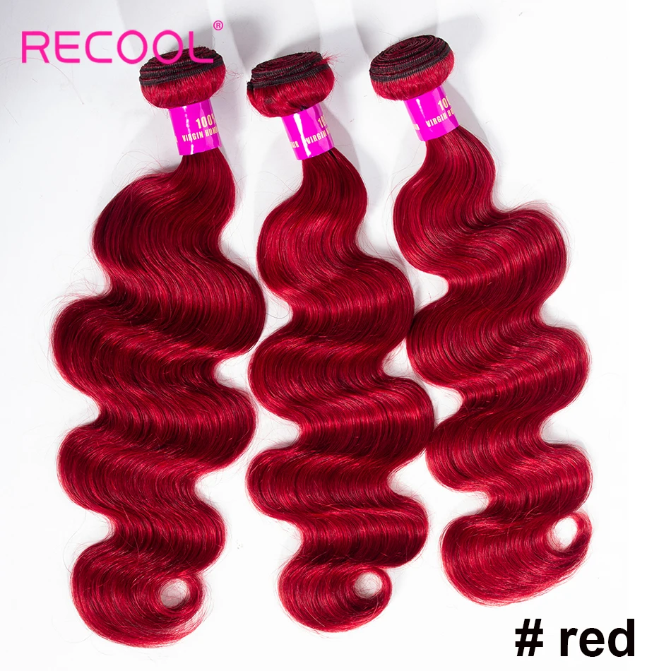 Пупряди волос Recool с эффектом омбре 1B 27 30 красные бордовые медовые светлпряди