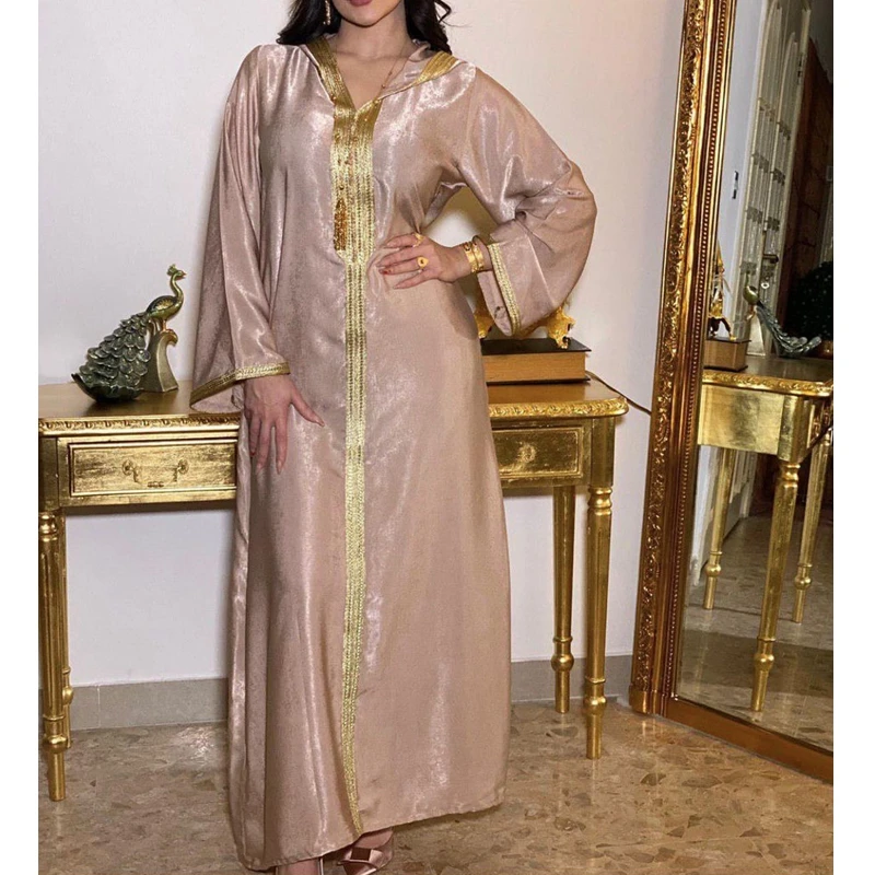Кружевное платье Wepbel с капюшоном, Замшевое платье-кафтан, мусульманское Макси-платье, абайя, Дубай, мусульманское платье, женская абайя Рама...