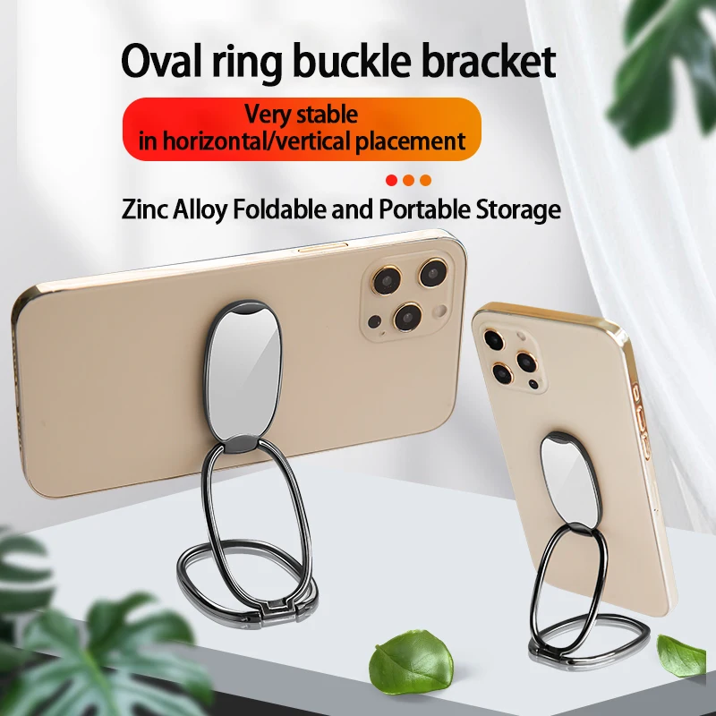 

Universal Ultra-thin Fold Lift Gold Silver Back-Mounted Mobile Phone Ring Bracket Metal Desktop Desk Magnetic Stand Holder