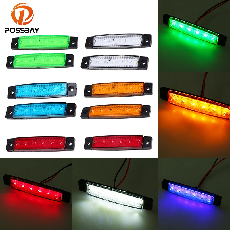 Светодиодный индикатор posbay 10 шт. 12 В 6 SMD для автомобилей автобусов грузовиков
