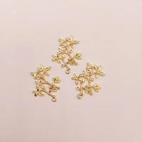 10 pcslot alloy creative gold leaf pendant buttons ornaments jewelry earrings choker hair diy jewelry accessories handmade