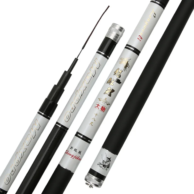 

High carbon 28-19 tone super hard taiwan fishing rod 3.6-7.2M telescopic rod long section hand carp fishing rod