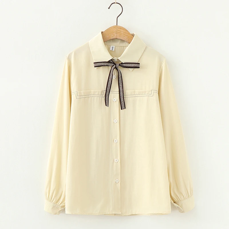 

Белая женская блузка с длинным рукавом, рубашка оверсайз, женские весенние официальные топы с карманами, блузы, рубашка, повседневный топ с ...