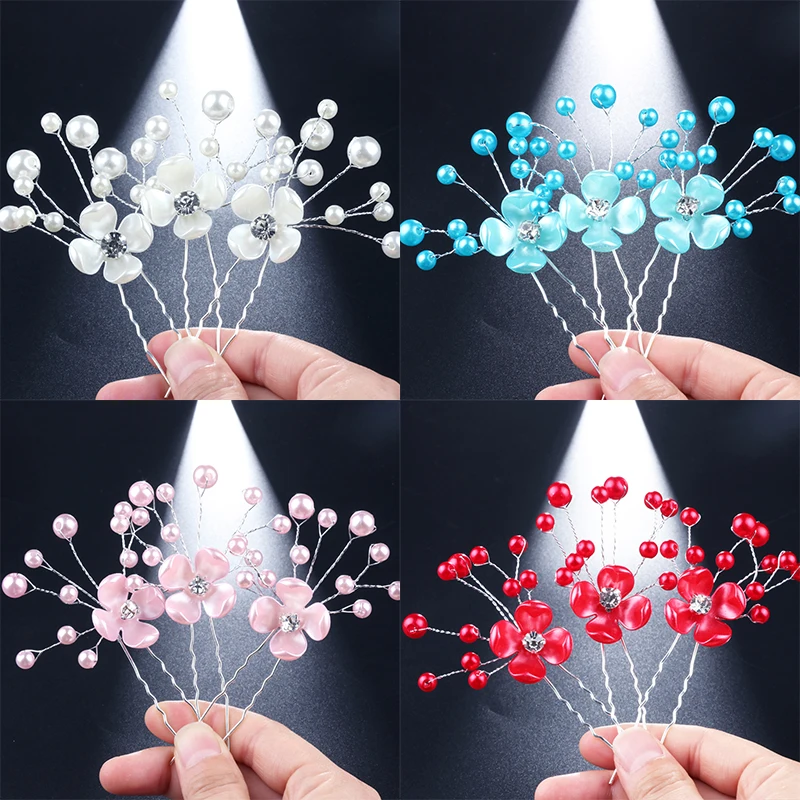 

Luxury Shell Flower Design Hair Pins Hair Clips For Women Prom Wedding Bridal Pearl Hair Jewelry Hair braided headgear Girls