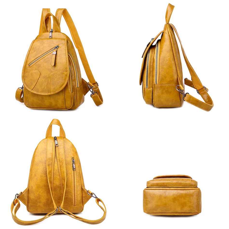 3 в 1 Baackpack Sac Dos женский рюкзак из мягкой кожи с маслом модный школьный 2020 для