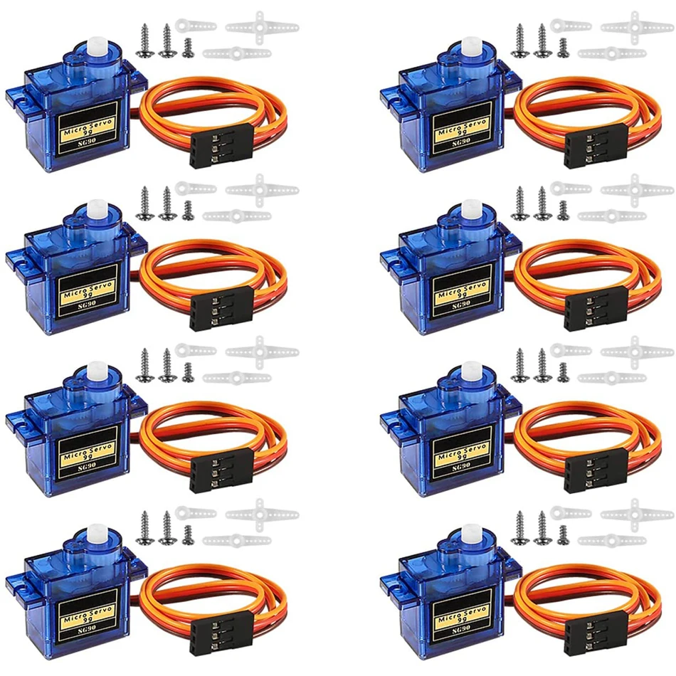 8 шт. SG90 9G Micro серво двигатель в комплекте Mini Servos для RC Robot Arm/Hand/ходящий вертолет