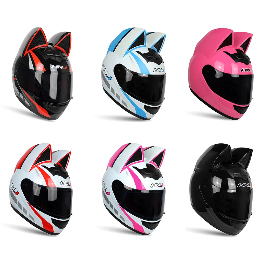 HNJ Motorcycle Helmet Casco Moto Off-road Helmet Removable Cat Ear Four Seasons Breathable Motocross Motorcycle Helmet Men Women enlarge