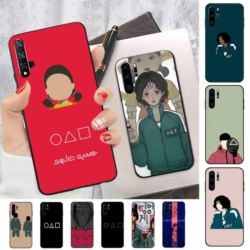 

FHNBLJ Squid game Phone Case for Huawei P30 40 20 10 8 9 lite pro plus Psmart2019