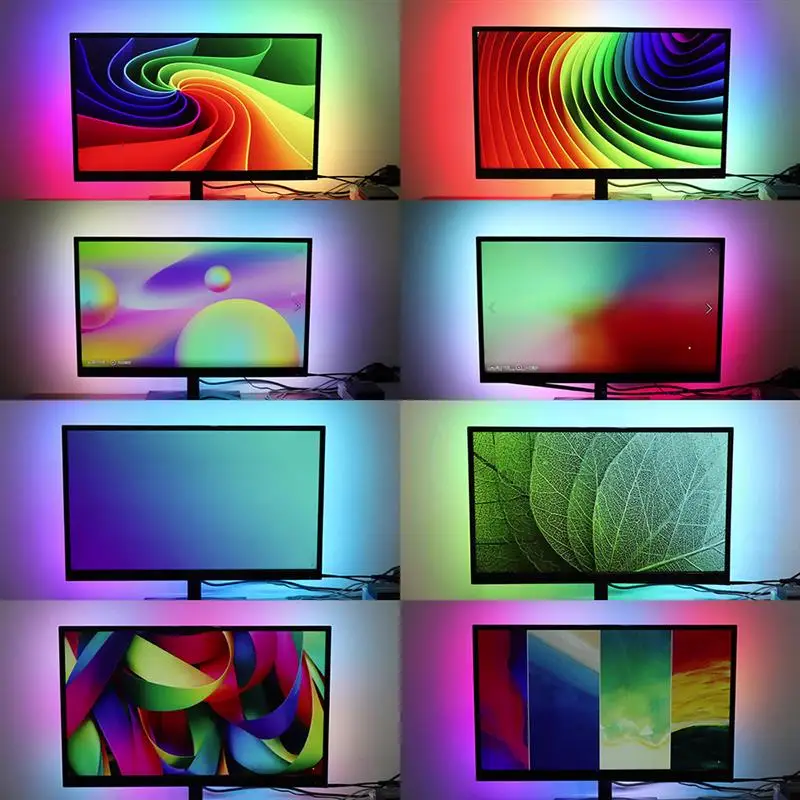 2 м 3M 4M 5 м 5050 Ambi светильник-ТВ RGB USB Светодиодная лента Светильник Настольный ПК экран тыловая подсветка комплект цифровых светодиодных лент