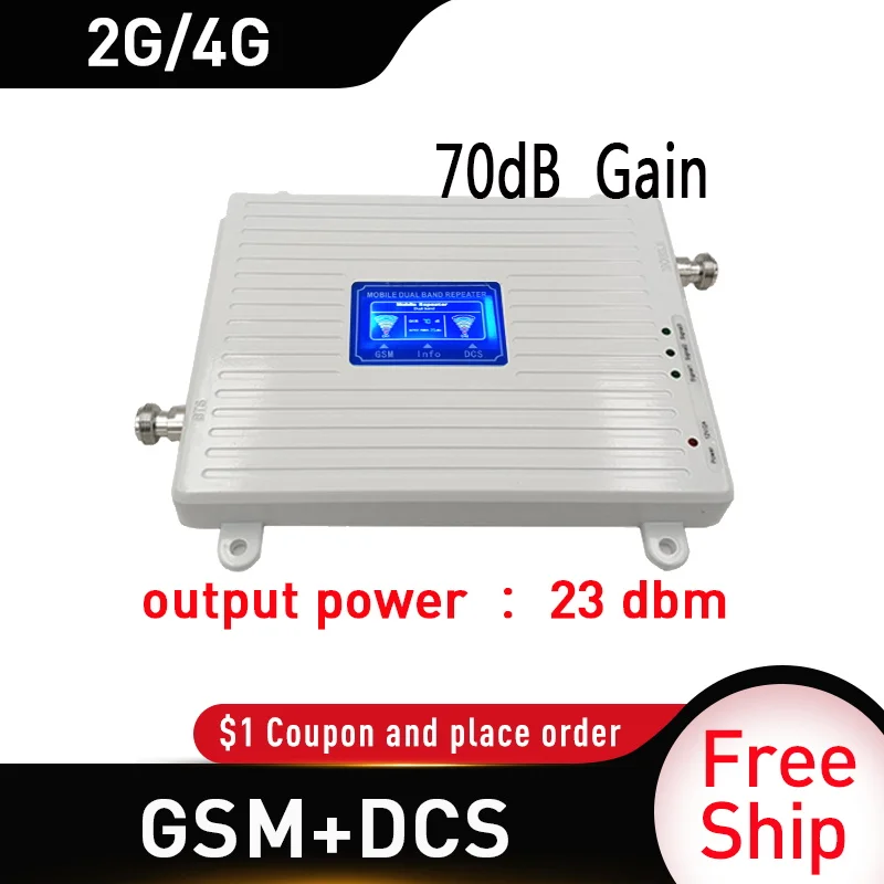 Tanie Rosja GSM 900 UMTS 1800 Mhz Dwuzakresowy Wzmacniacz 2G 3G 4G LTE Telefon Komórkowy Wzmacniacz Komórkowy + LPDA/antena Sufitowa