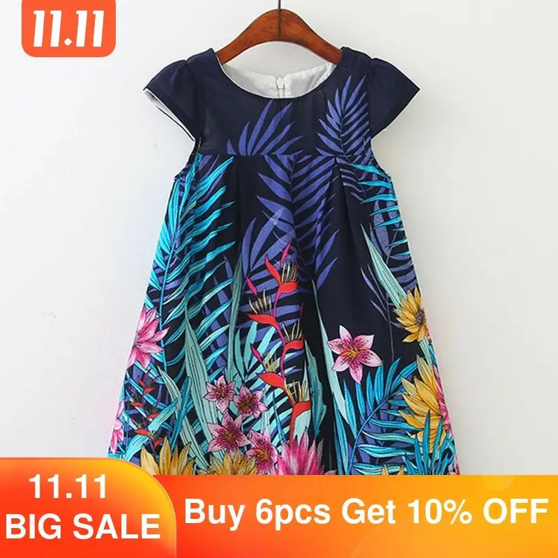 Girls Dress Summer 2019 Little A-line Print Children Clothes Kids Casual Dresses For 3-8 Years | Детская одежда и обувь