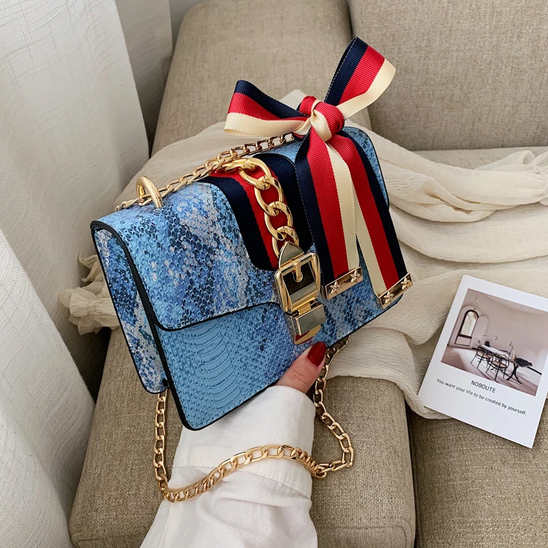 Модная брендовая женская сумка из искусственной кожи под змеиную кожу