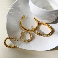 european and american commuter temperament metal woven circle earrings for woman korean fashion jewelry girls simple accessories