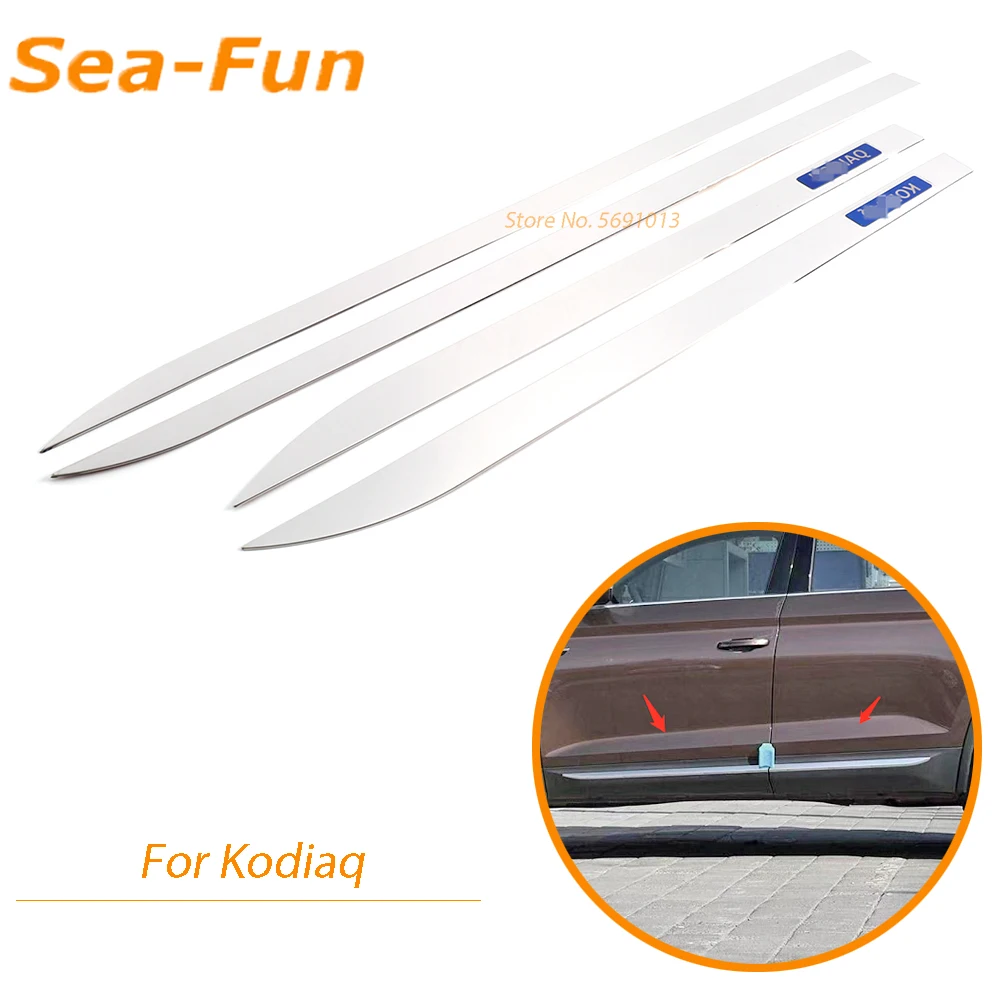

For Skoda Kodiaq 2017 2018 2019 2020 Chrome Side Door Trim Strip Cover Exterior Stainless Steel Car Body Accessories Parts
