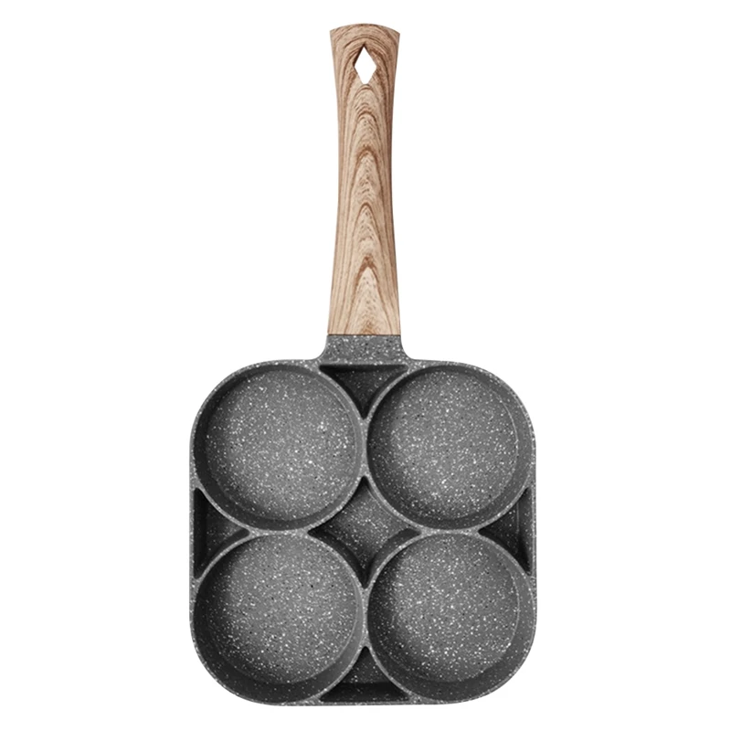 Household Mini Fried Egg Mold Pot Poached Hamburger Dumpling Pan Four-hole Flat Bottom Non-stick | Дом и сад