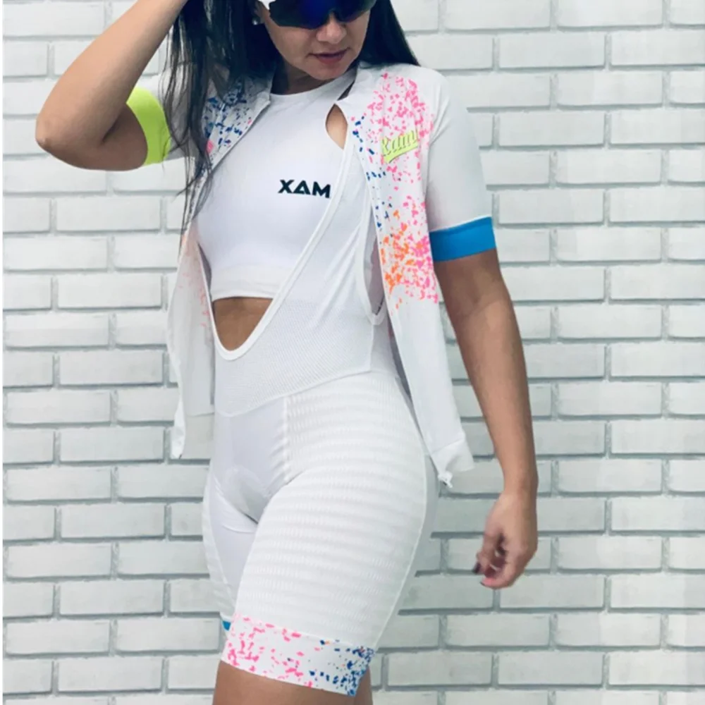 

2022 XAMA Велоспорт Джерси с коротким рукавом высокого качества комбинезон шорты Костюм MTB велосипед Roadbike одежда Ropa Ciclismo Женская велосипедная одежда