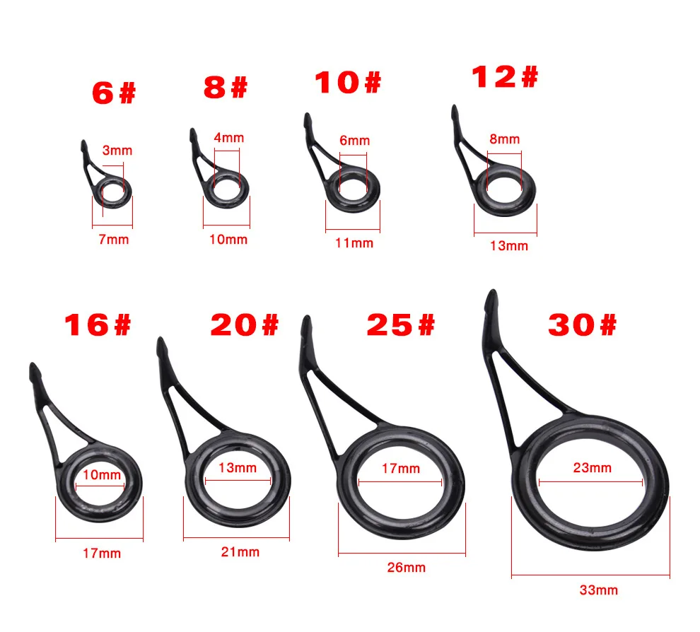8 шт. набор керамических направляющих для удочки из высокоуглеродистой