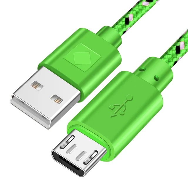 Green Vanniso Micro USB кабель 1 м 2 м 3 м Синхронизация данных USB кабель зарядного устройства для samsung S6 S7 htc LG huawei xiaomi Android кабели для мобильных телефонов - Цвет: Green