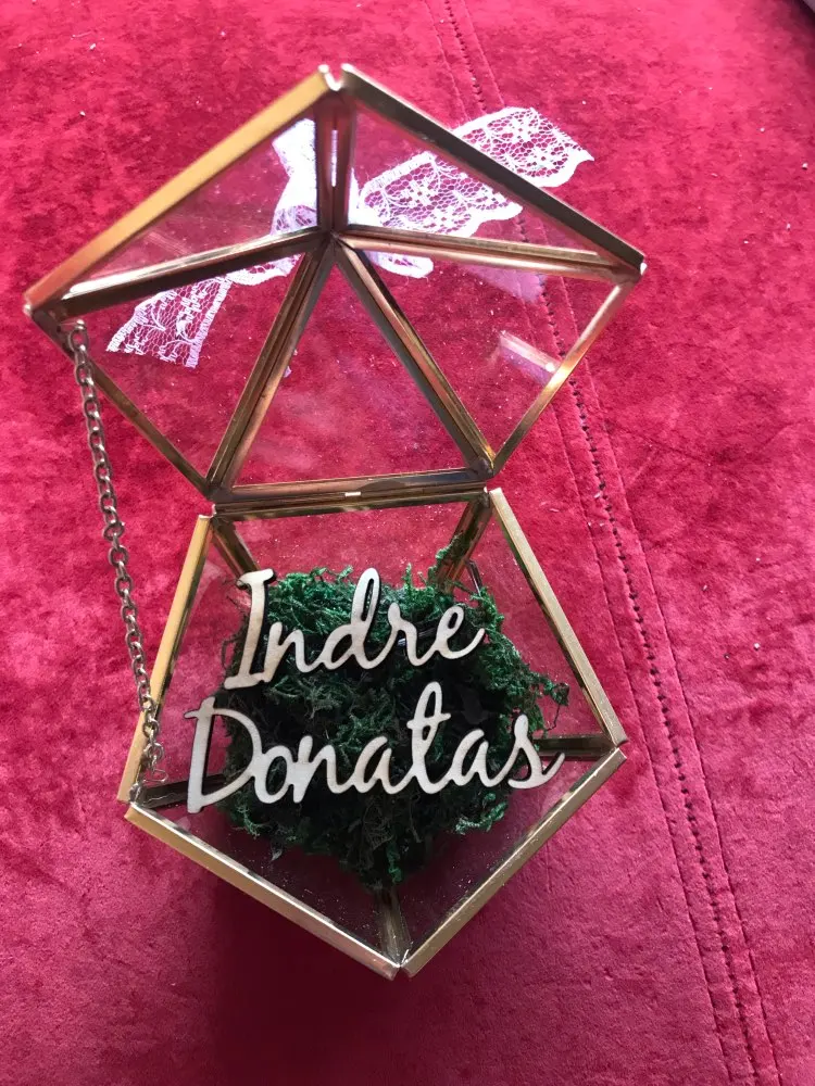 Обычай имя свадебное стекло кольцо коробка стеклянное Подушка стеклянная